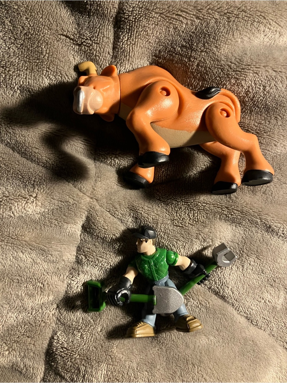 Imaginext John Deere Gear Force  Mini Figure wrench Shovel 2.75" Tomy Bull